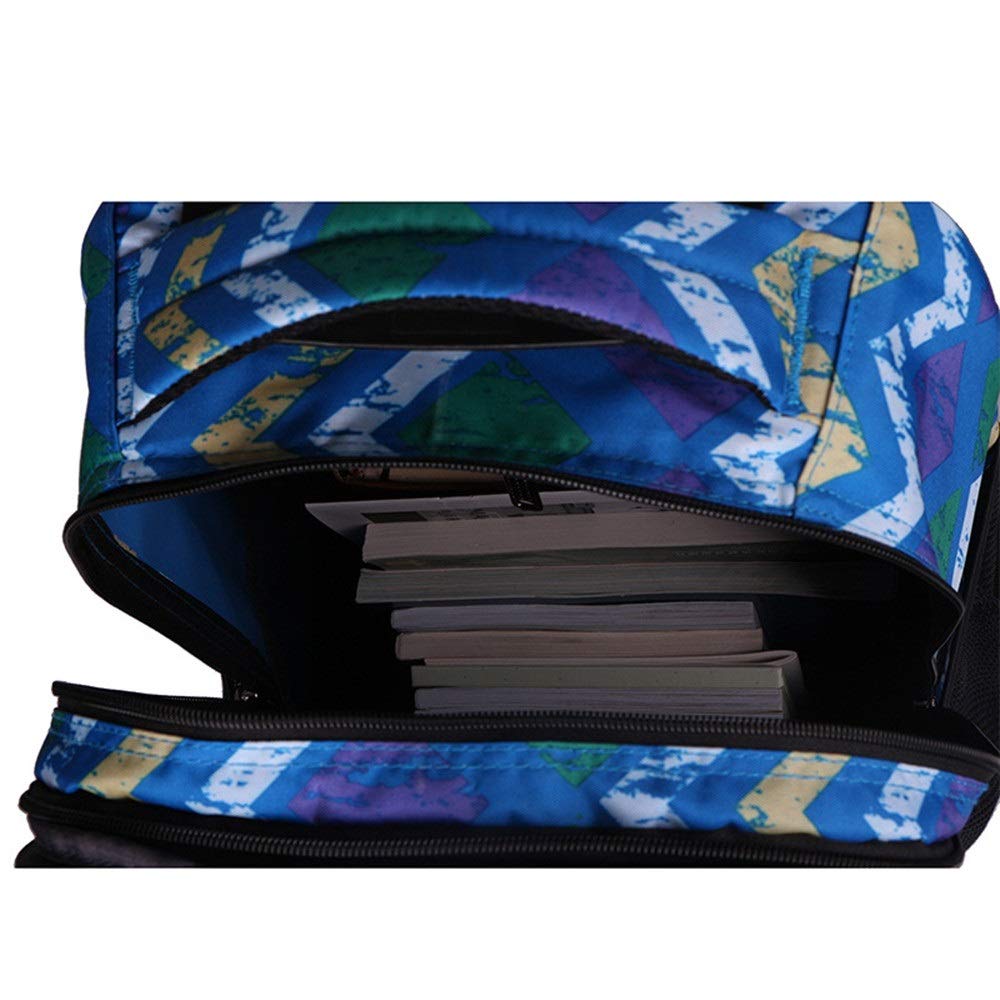 Kinderrucksäcke Rucksack Runde Grundschulkinder Schule Teenager-Polyester-Freizeitbeutel Der Junior High School Jungen Und Mädchen Wasserdicht Lichter für Schule & Reisen(Blau)