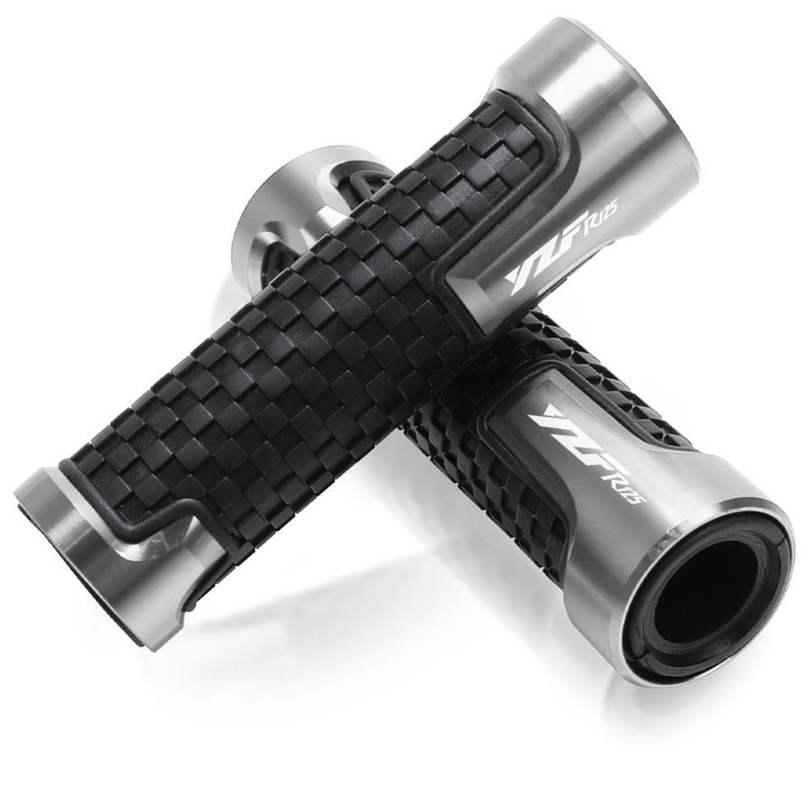 Poignées de guidon moto argent pour Yamaha YZF R25 R15 R125