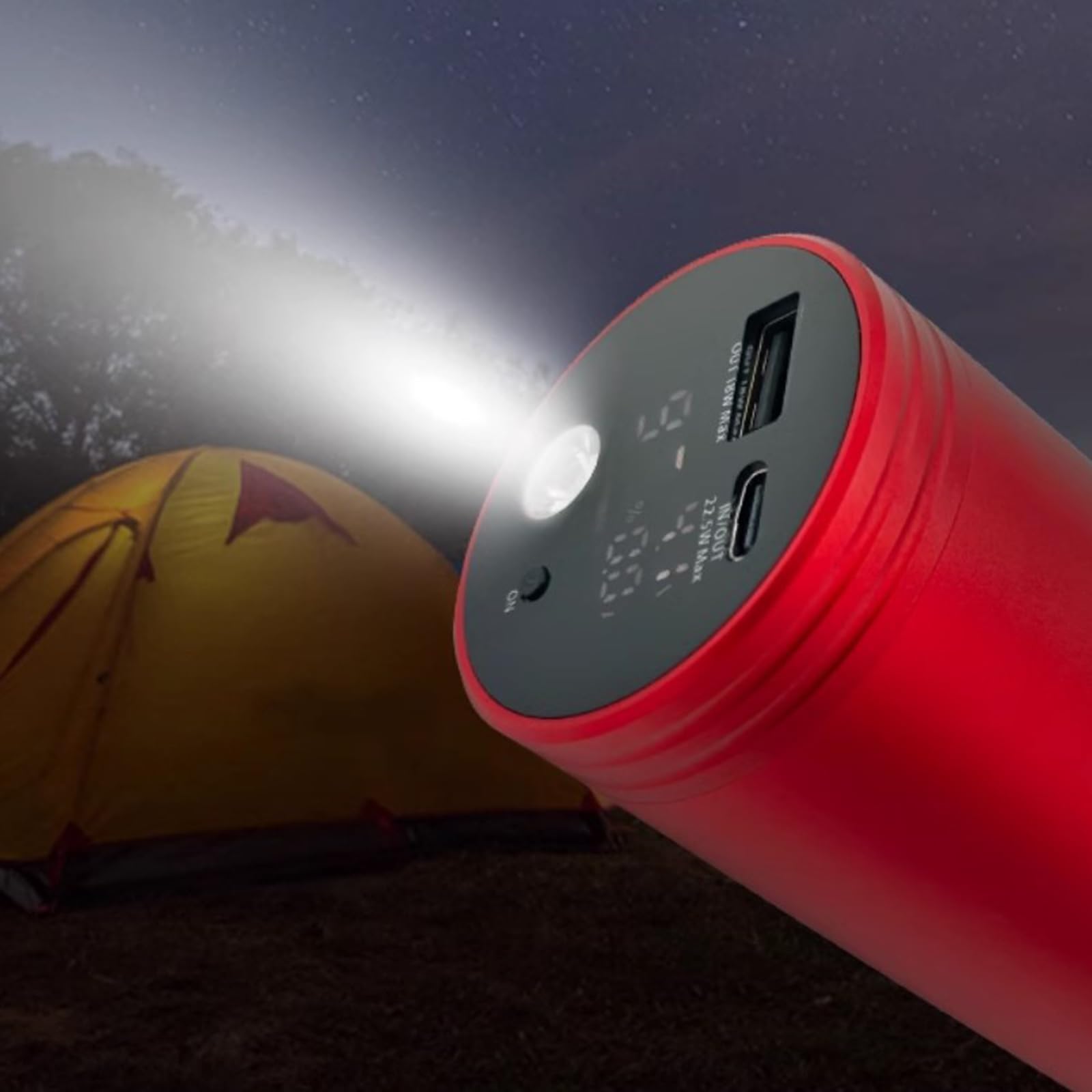 Funda de carga de batería 46950 con soporte de batería, caja de carga rápida con pantalla digital LED y linterna fuente de alimentación al aire libre