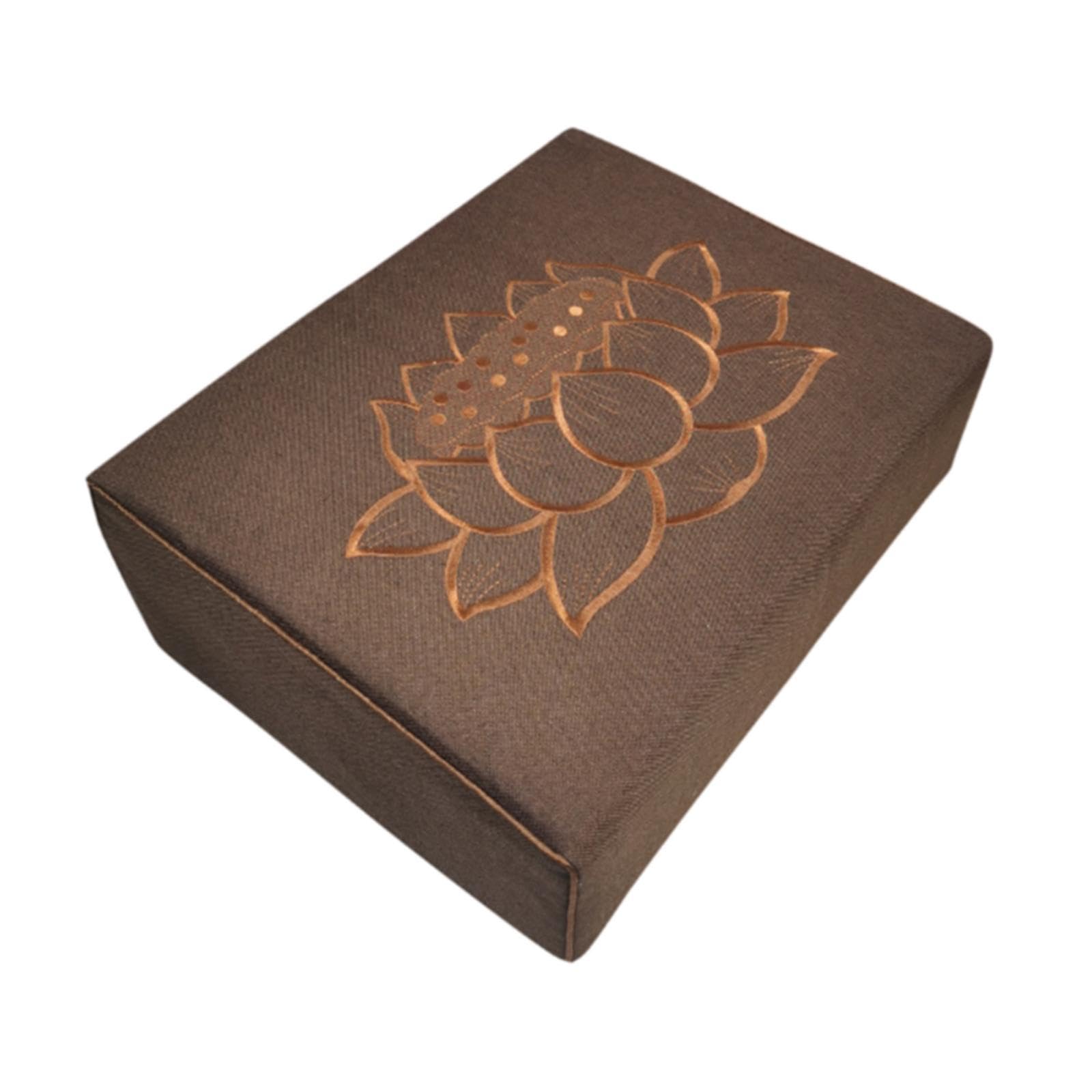 Lotus Pattern Floor Cushion for Meditation and Yoga, Coffee