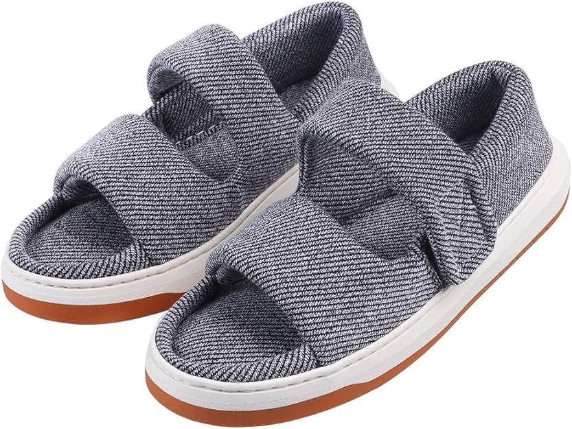 Diabetic Sandals for Women Men Open Toe Diabetic Slippers Extra Wide Swollen Slippers Non Slip Adjustable Diabetics Shoe Edema Feet House Shoes Post-op Elderly Shoes Pregnant Women Slipper