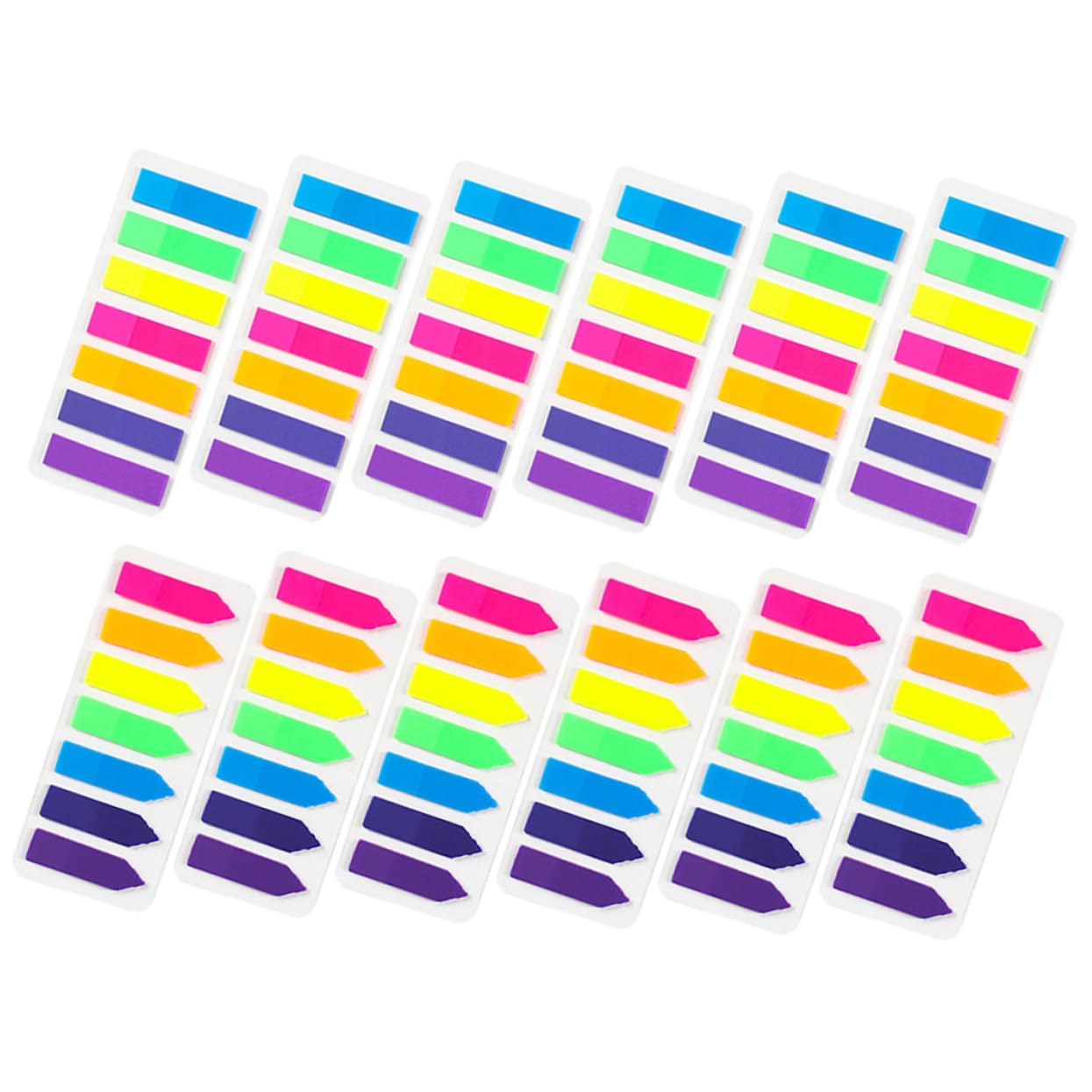 NUOBESTY 36sätze Farbige Sticky Tabs Wasserdichte Index-tabs Für Bücher Notizen Und Dokumente Selbstklebende Markierungsstreifen Für Schule Und Büro Pet-material Stripes Arrow
