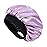 Hat Hut Satin Bonnet Silk Bonnet Sleep Cap for Women Hair Bonnet for Curly Natural Hair Sleeping Adjustable Wide Band Double Layer (Lilac)