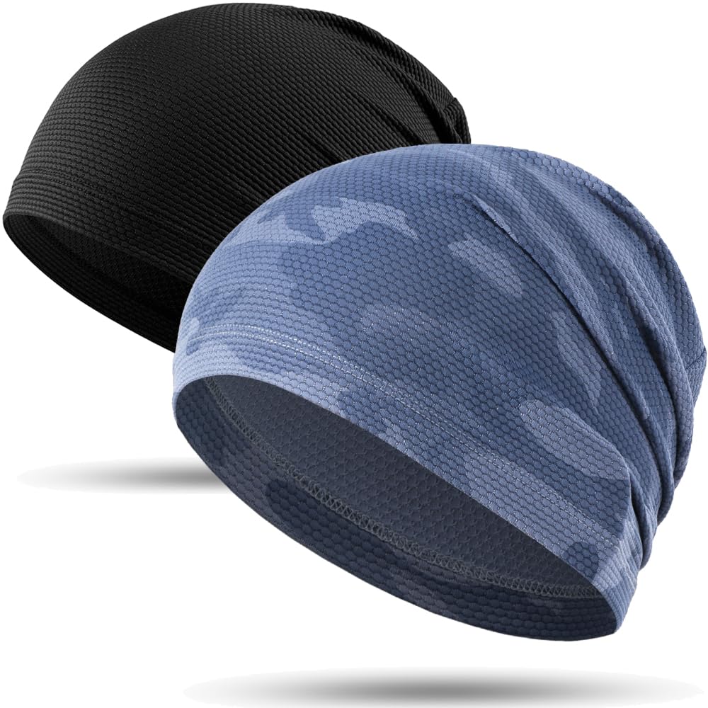 WTACTFUL Cooling Breathable Skull Cap Men Women, Sweat Wicking 1-2-4 Pack