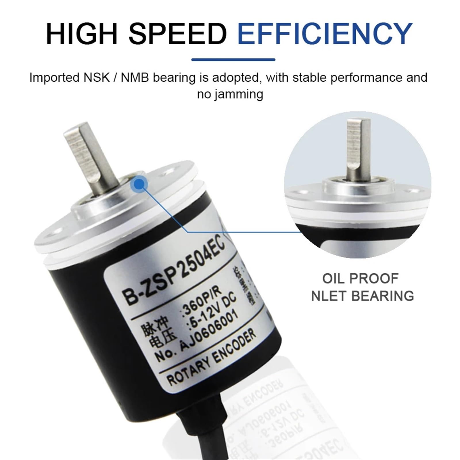 Codificador Incremental de 25mm, eje giratorio de 4mm, 100, 200, 360, 400, 500, 600, 800 PPR, 5-24VDC, E6A2-CWZSE, interruptores de Sensor de automatización(ZSC2504-500PPR,E6A2-CWZSC)