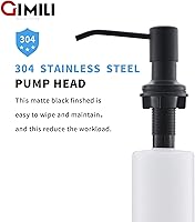 Vista 6 de GIMILI Grifo de fregadero de cocina con dispensador de jabón, negro mate y níquel cepillado