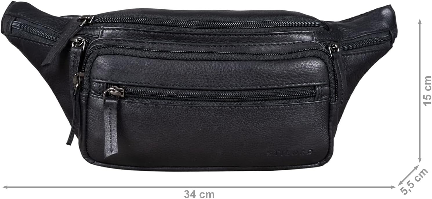 STILORD "Zion" Vintage Pouch Bag Genuine Leather, Obsidian Black - Image 4