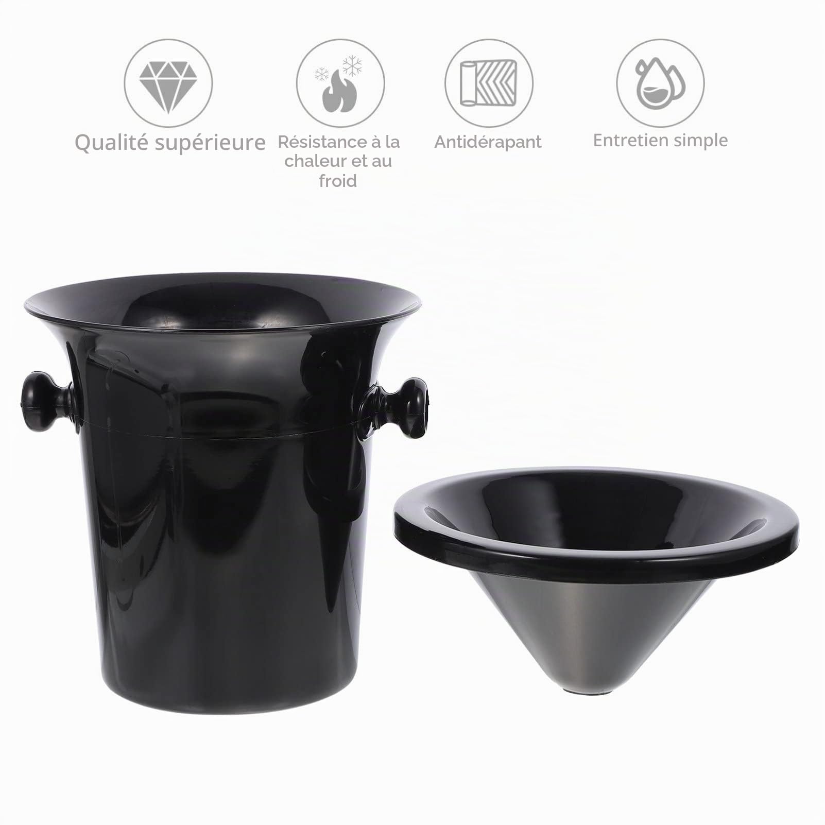 BESTonZON Crachoir De Dégustation De Vin Seau À Glace en Plastique Accessoire pour Bars Caves Fêtes Boutiques De Vin Et Expositions 3 Pièces