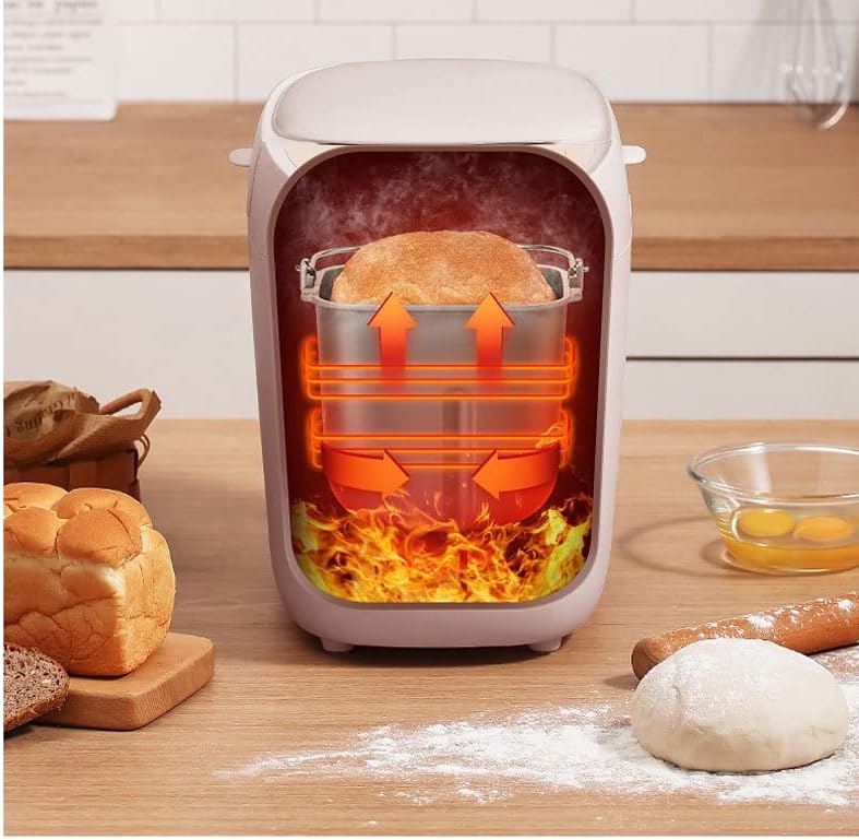 Macchina per il Pane Domestico Macchina per il Pane Intelligente Multifunzione Impasto Pane Tostato Gnocco Pelle Torta Macchina (Color : A, Size : 39cm*29.4cm*36.10cm)