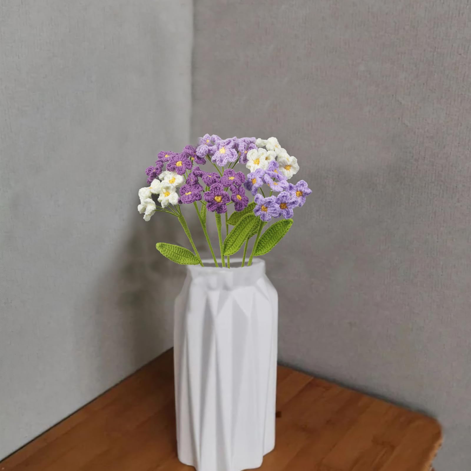 6 Pz Fiori Uncinetto Bouquet Forget Me Not Fiori Fatti a Mano Viola Artificiali Fiori Intrecciati all'Uncinetto per Bouquet di Nozze Anniversario Compleanno San Valentino Regali per Mamma Donne