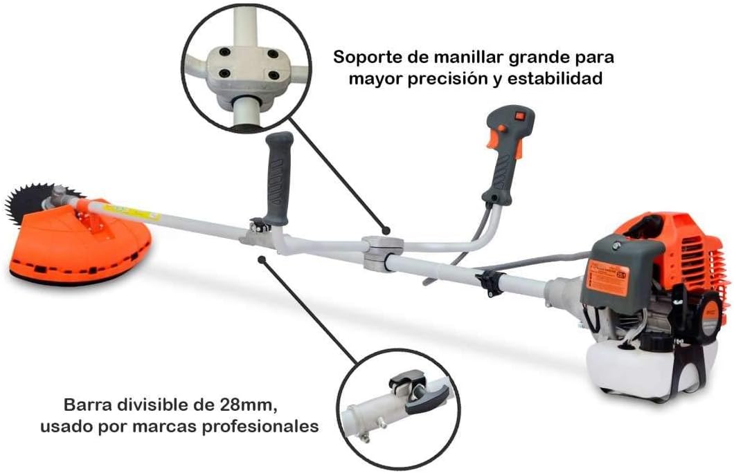 Spark - Débroussailleuse Thermique 52cc, Multifonction 3 En 1, 2.21HP/1650W, Harnais Et Casque De Sécurité, 3 Têtes, Moteur À Essence 2 Temps — vue 4