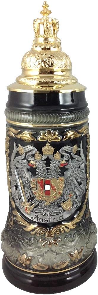 Zöller & Born German Beer Stein Austria Coat of Arms Stein 0.5 liter tankard, beer mug