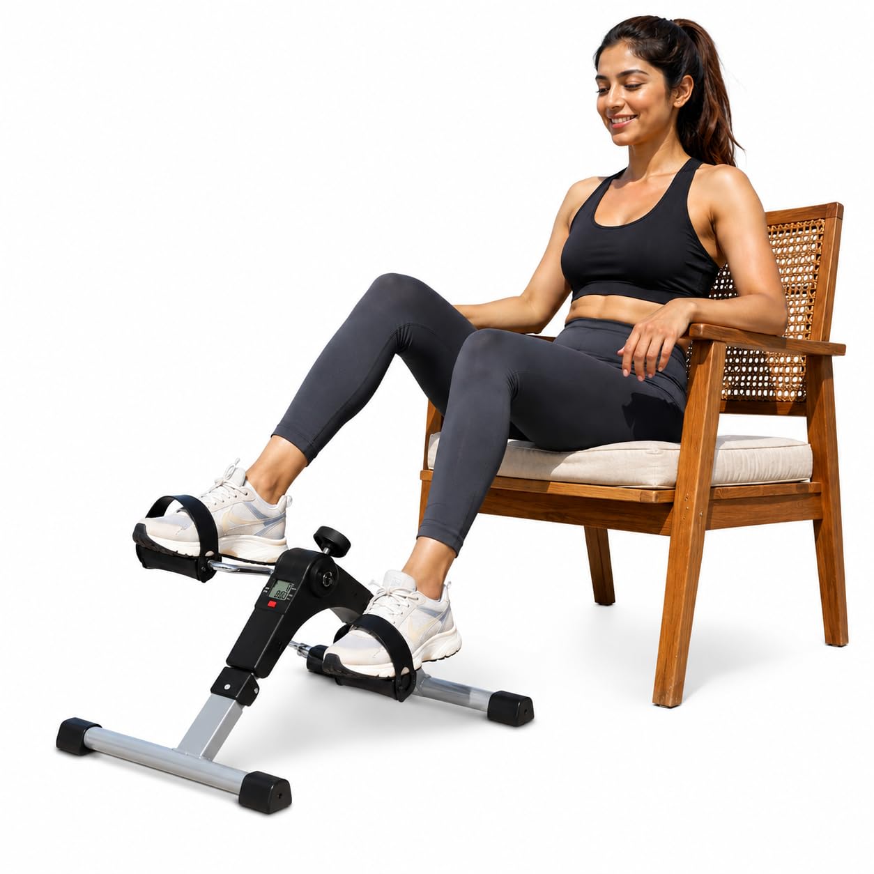 Foldable Mini Pedal Exerciser with LCD Monitor, Adjustable Resistance, Tracks RPM, Calories, Rotations, for Arm and Leg Workout-picture-19