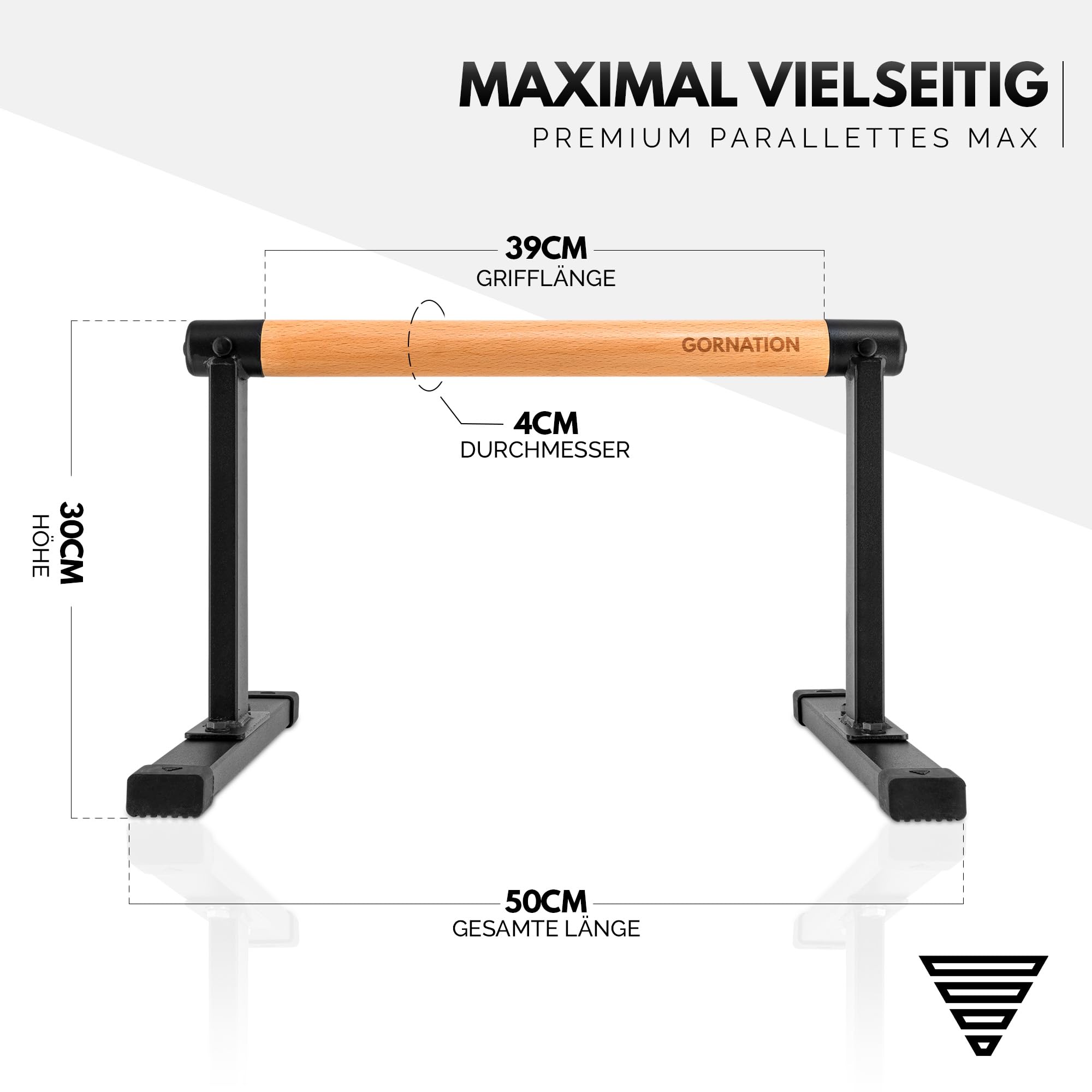 GORNATION Parallettes, inkl. Grip Tape, Liegestützgriffe Calisthenics Equipment für Handstand & Push Ups
