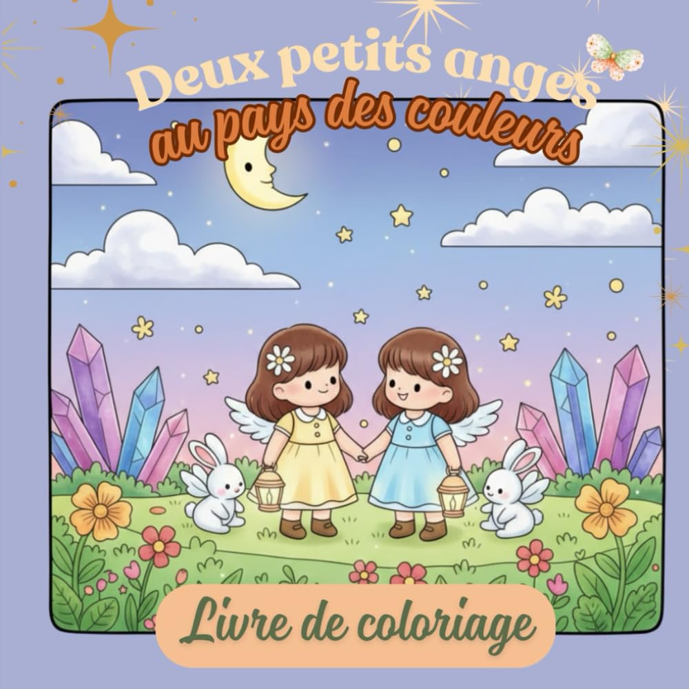 Deux petits anges au pays des couleurs: Livre de coloriage
