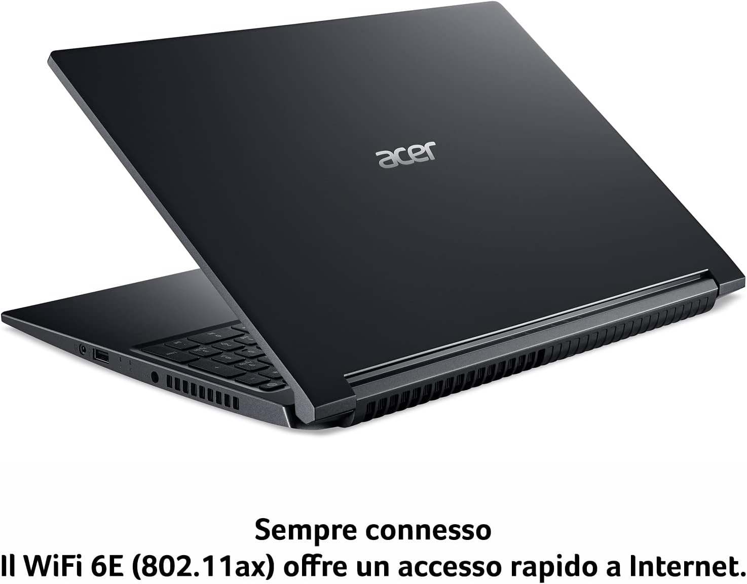 Acer Aspire 7 A715-43G-R7JL Notebook Gaming, Processore AMD Ryzen 5 5625U, RAM 16 GB DDR4, 512 GB PCIe NVMe SSD, Display 15.6 FHD IPS 60 Hz LCD, NVIDIA GeForce RTX 3050 4 GB GDDR6, Windows 11 Home