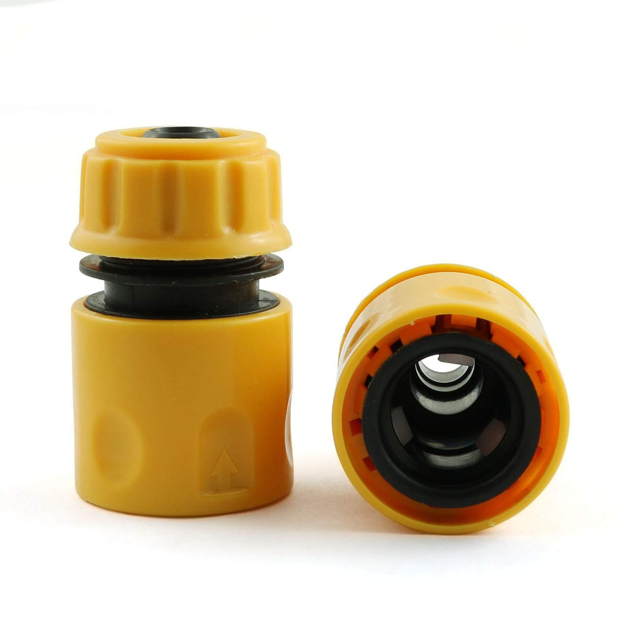 Kit de reparación de manguera de jardín de 1/2 pulgada, plástico ABS amarillo, conector de manguera sin procesar de conexión rápida