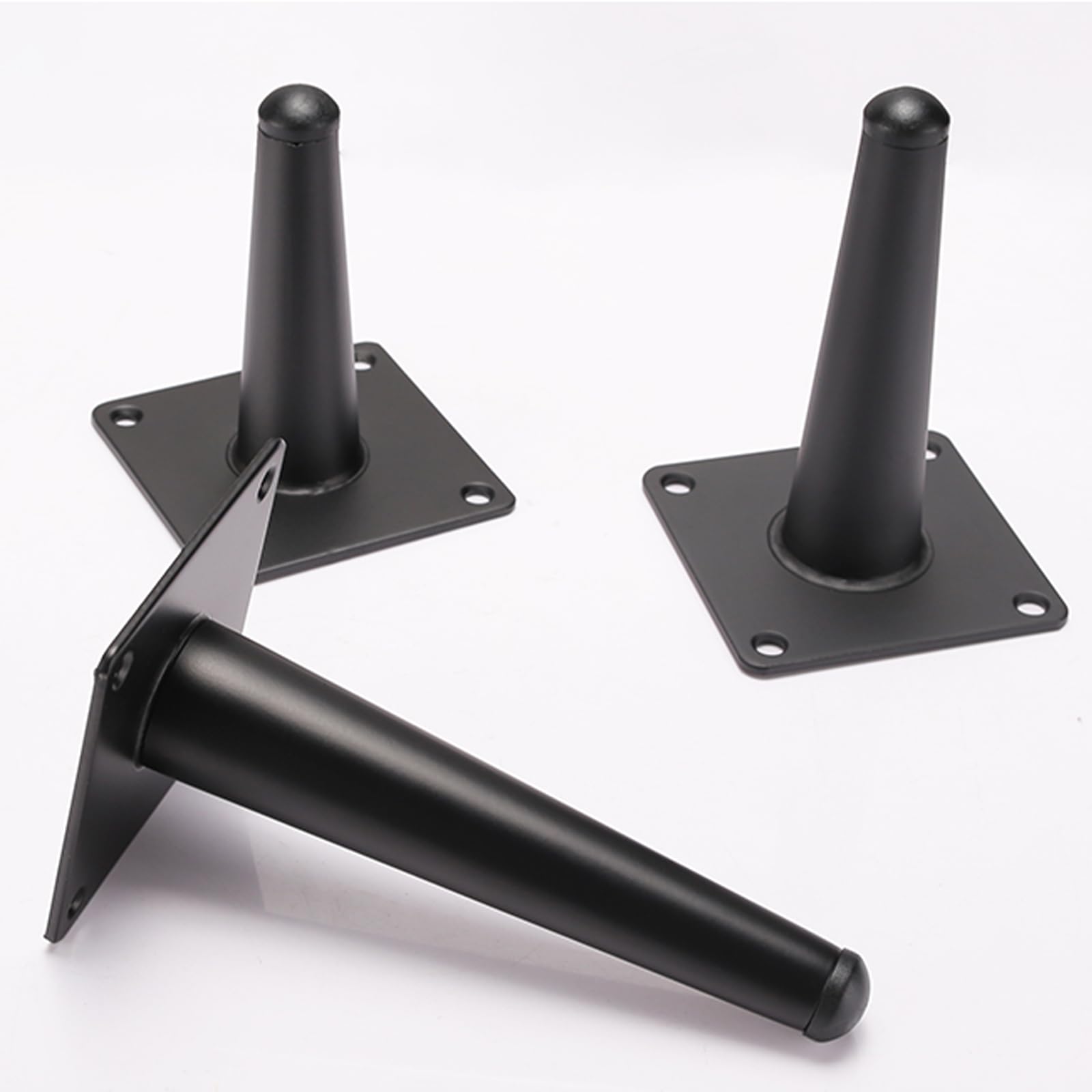 Generico Gambe per Mobili Piedini per Tavolo Neri Conici 4 Pezzi in Acciaio Laminato A Freddo Verniciati A Spruzzo Altezza Piedini per Divano: 10-35 cm Piedini per Mobile Divano 30 cm/11,8"