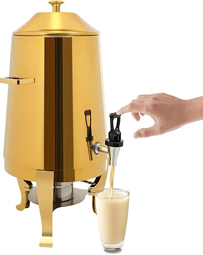 Miniatura 9 de Dispensador de bebidas calientes, urna eléctrica de café de 13 L, dispensador de bebidas frías y calientes de acero inoxidable con tabla