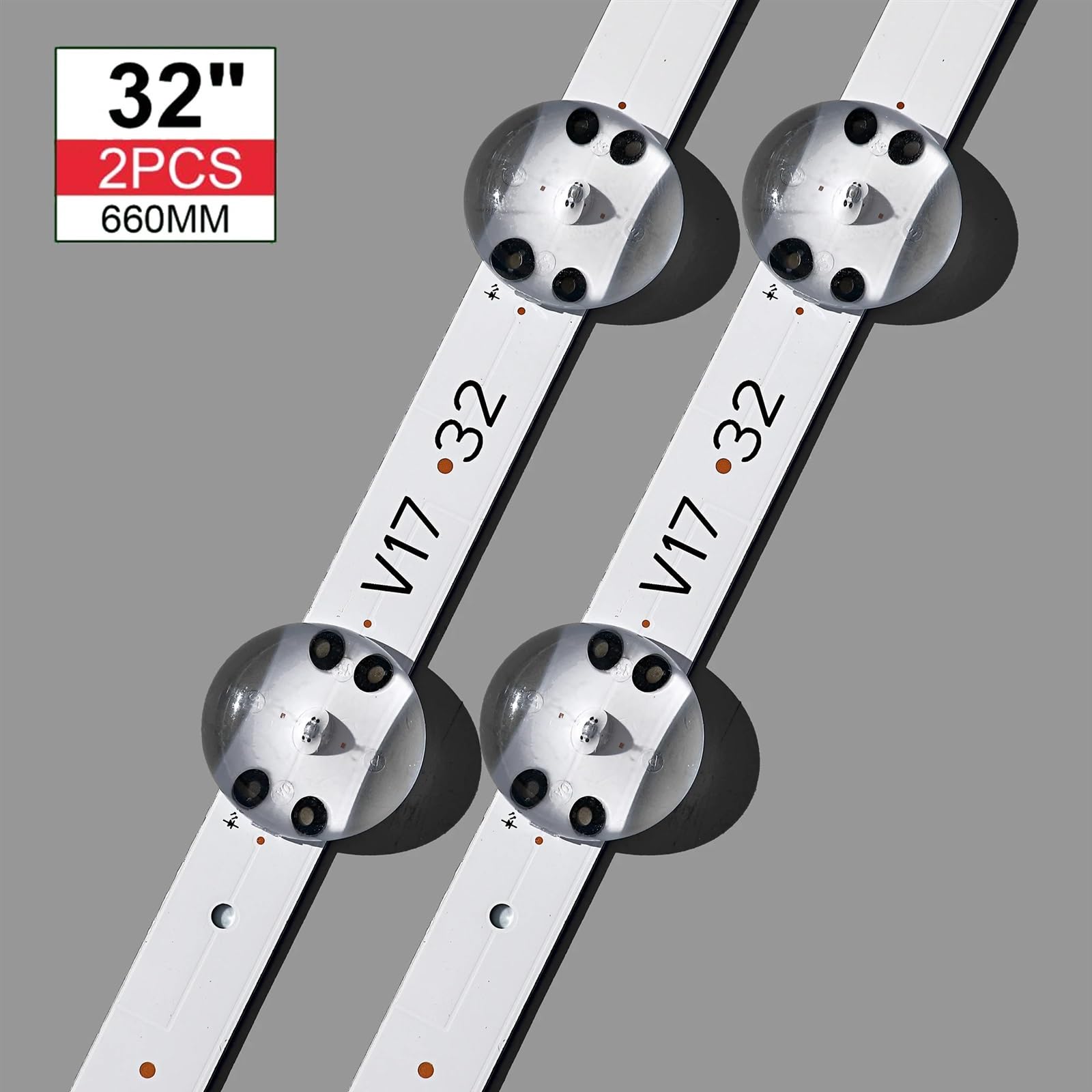 2 Stück/Los 8LED 660 mm LED-Hintergrundbeleuchtungsstreifen für 81,3 cm (32 Zoll) V17 32 ART3 2855