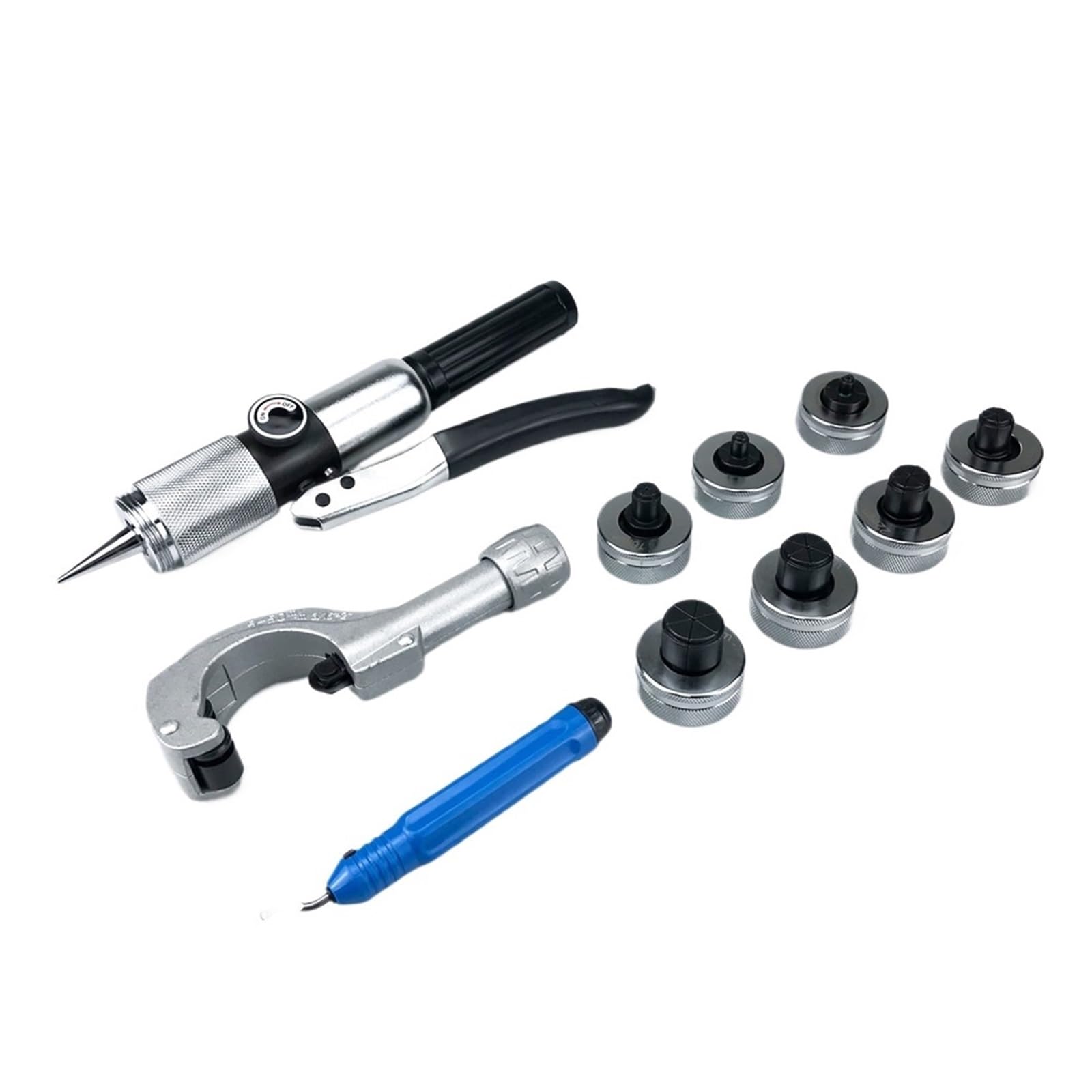 Zaciskarka hydrauliczna Zestaw Hydraulicznych Narzędzi Do Kształtowania Ręczny Roztłacz Rur Miedzianych Aluminiowych 7 Głowica 3/8 1-5/8 Cali 10-28 Mm za konserwację rurociągów(10-28mm)