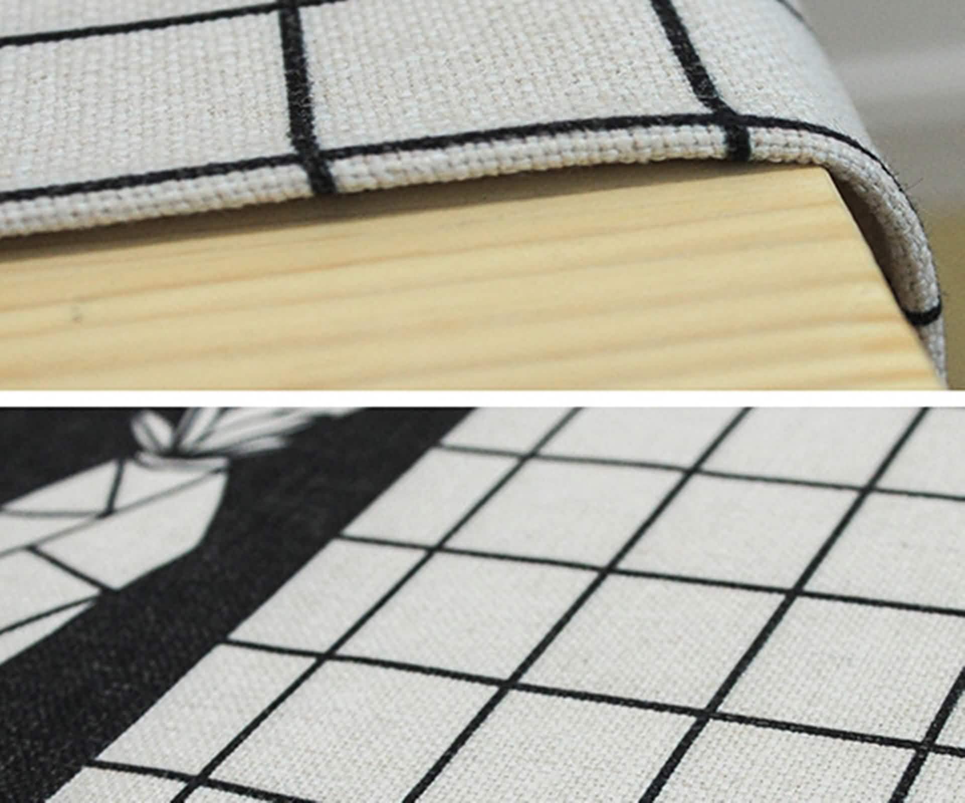 Decoración de mesa de centro de otoño, camino de mesa para hombre, negro y blanco, 12.8 x 76 pulgadas, patrón de celosía de cactus, piña, poliéster, cocina, sala de estar