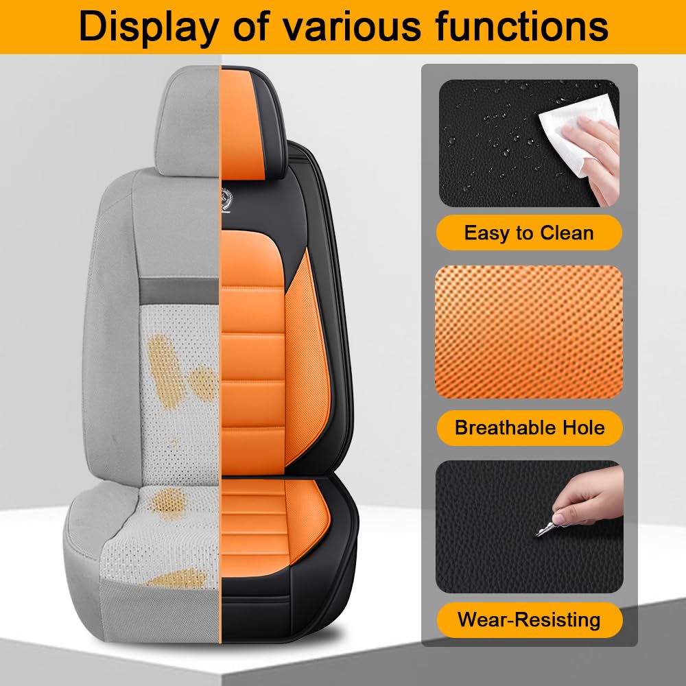 5 Seat Covers Fit for Chevrolet Chevy Equinox 2005-2025 Waterproof Premium Leather Automotive Accessories Seat Protectors Seat Cushions — view 5
