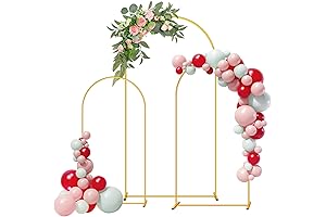 Metal Arch Backdrop Stand 7.2FT, 6.6FT, 6FT, Upgrade Set of 3 Gold...