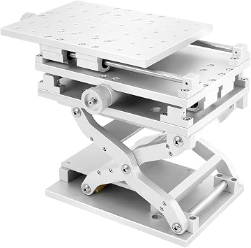 XYZ 3 Axis Positioning Moving Work Table, Moving Workbenches, Portable Aluminum Stage Platform for Laser Marking, Engraving & CNC Plasma, Adjustable Height 5.7-10.8"