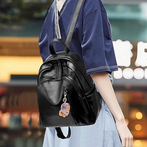 Miniatura 7 de OSALADI Llavero con forma de león de peluche, llavero de dibujos animados, encantador colgante de llave, decoración de bolsa, Marrón