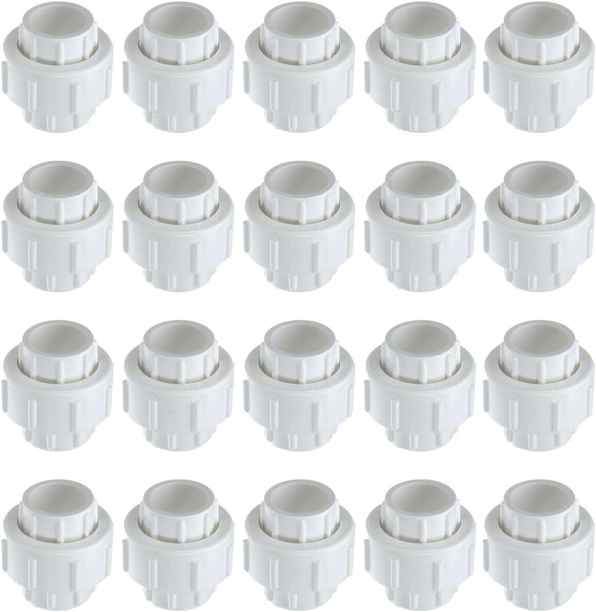 Amazon.com: 20-Pack 3/4 in. Schedule 40 PVC Unions with O-Ring, Socket ...