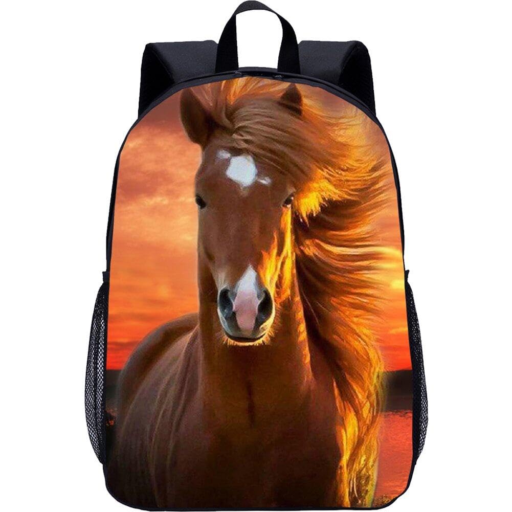 Sac à dos imprimé cheval pour les journées d'école et les sorties