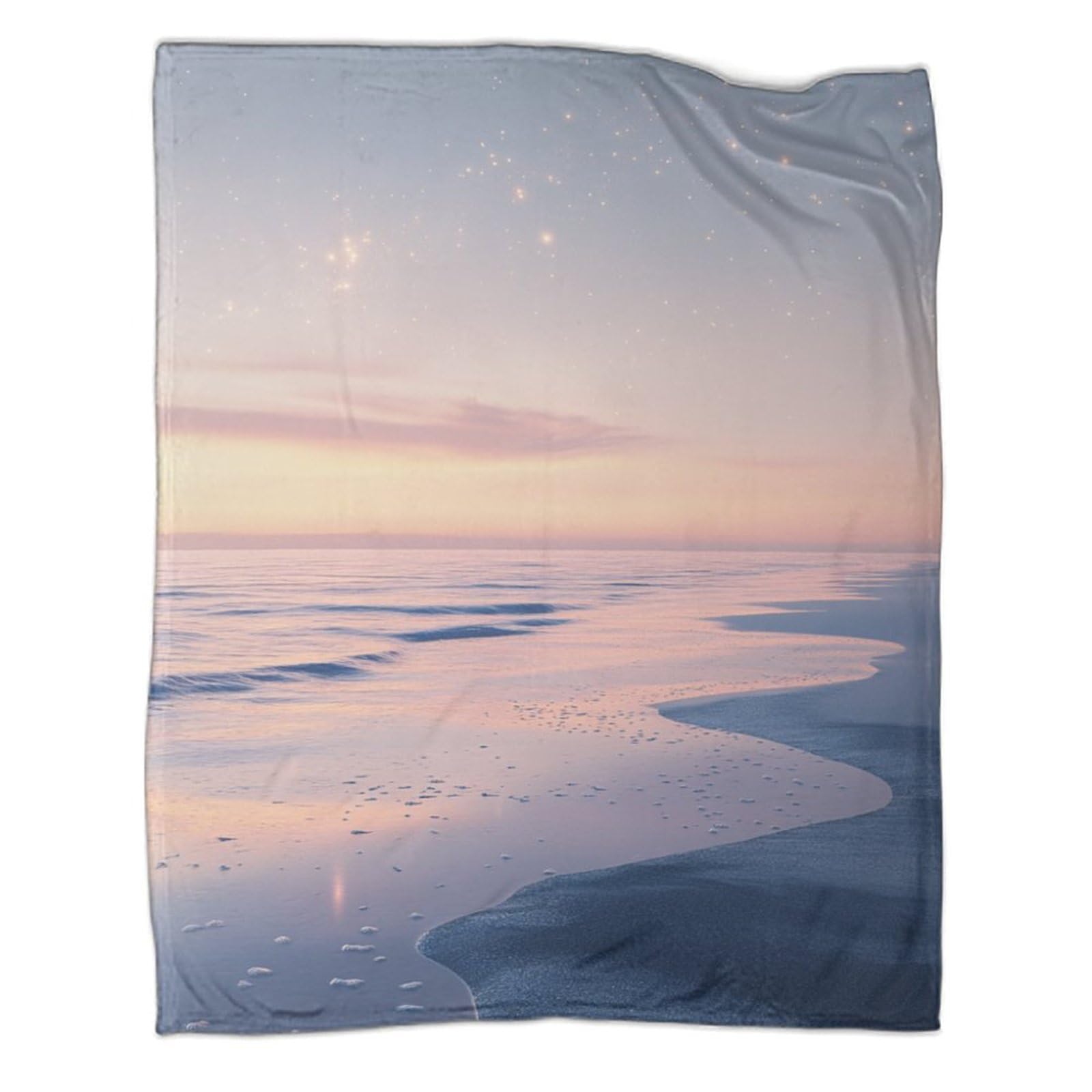 Couverture en flanelle coucher de soleil 3D douce et chaude 200x230cm pour lit et canapé