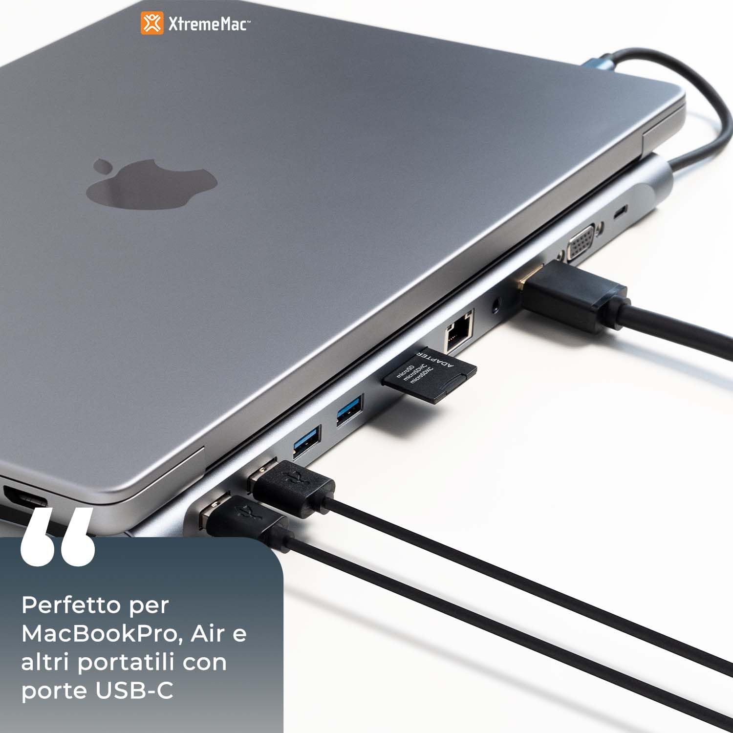 Hub USB-C XRGO XTC2HUB 7-in-1 Per Macbook &ndash; 4K HDMI, USB 3.0, SD/MicroSD