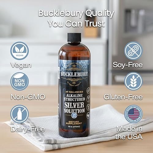 Miniatura 2 de Bucklebury Silver Solution Liquid 30ppm - Líquido de plata coloidal estructurada alcalina natural con pH equilibrado para apoyo inmunológico y salud