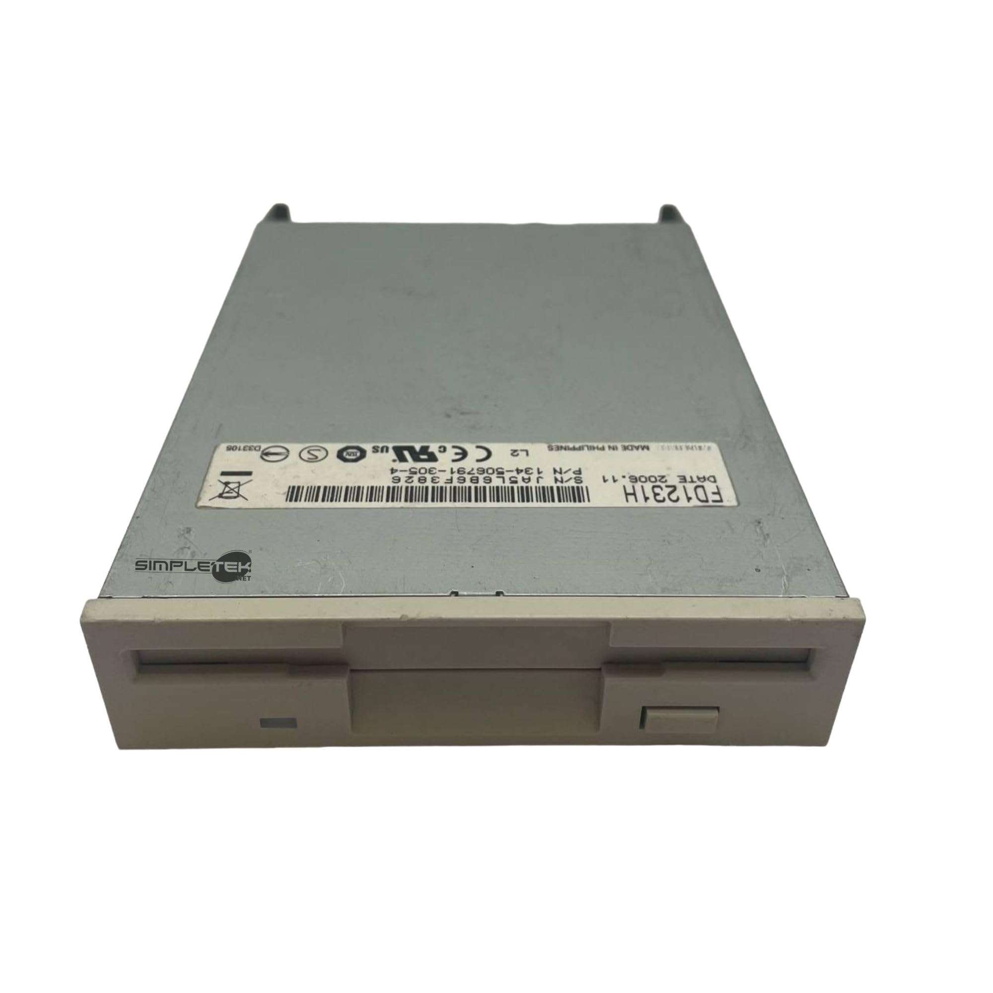 SIMPLETEK - Lettore Floppy Disk 3.5" Interno 3.5” 1.44MB - Bianco | FDD Standard per Computer Desktop | FD1231H (Ricondizionato)