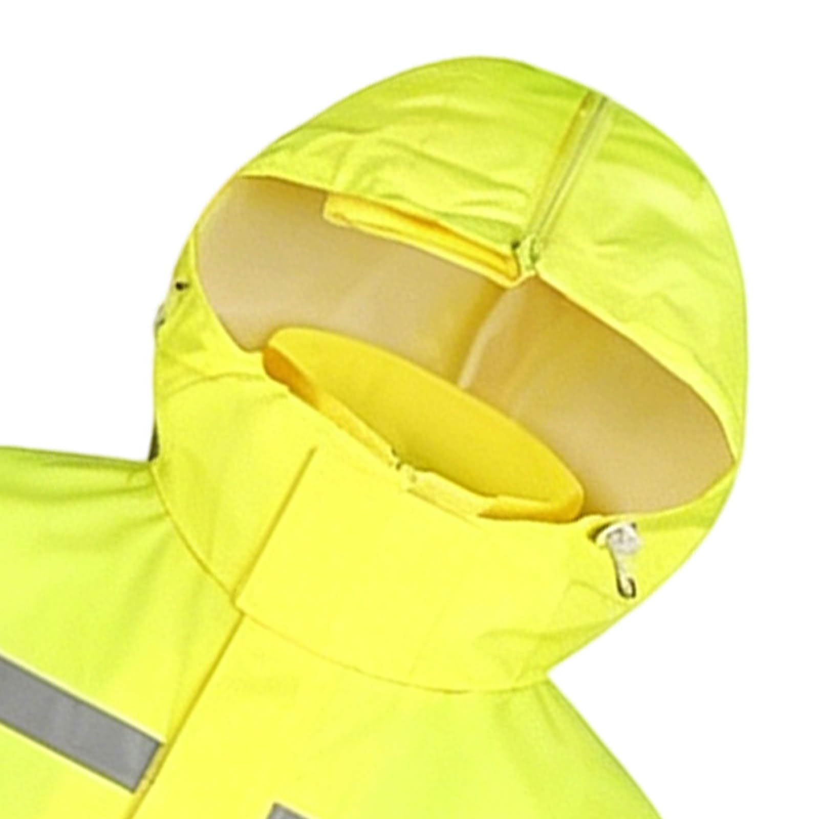 Giacca impermeabile da uomo e donna, leggera, riflettente, con cappuccio riutilizzabile, strisce riflettenti, antivento e impermeabile