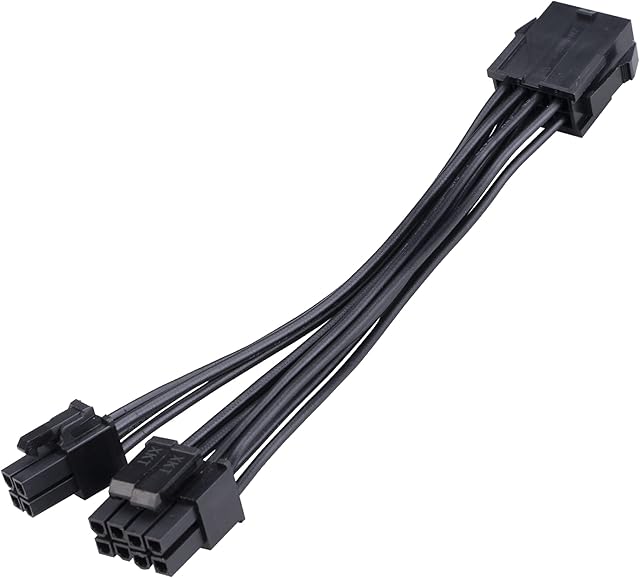 Akasa 8-Pin to 8+4-Pin Power Adapter Cable | Converts 8-pin ATX PSU to 8+4 pin ATX Motherboard Power Connectors | Black | 15cm | AK-CBPW22-15