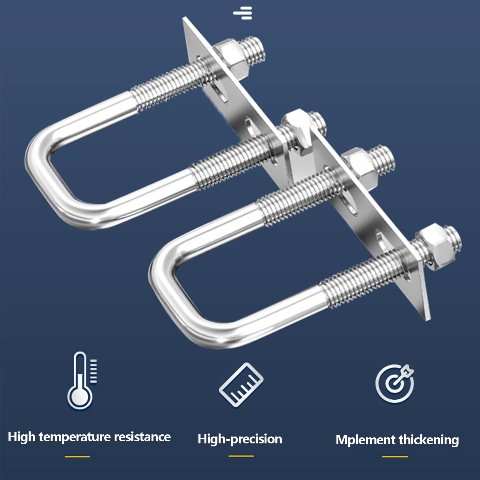 Grucce a U con filettatura, 4 viti da stiro M8, 50 x 80 mm, in acciaio inox, viti a U con dadi, bulloni a U per il fissaggio del tubo, riparazione di traino