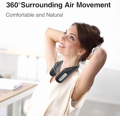 Miniatura 6 de Ventilador de cuello portátil manos libres sin aspas, ventilador colgante de refrigeración, ventilador personal recargable por USB, ventilador