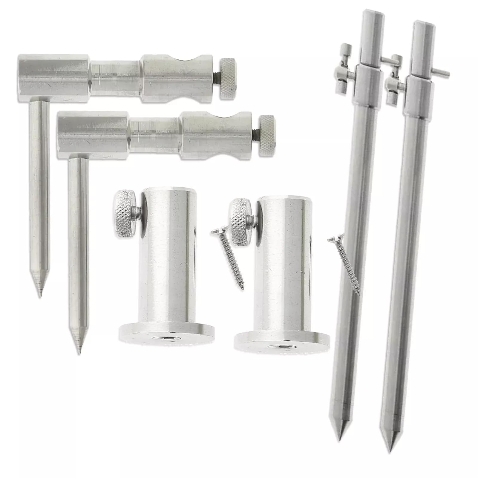 Stainless Steel Stage Stand & Stabilisers Combo with Adjustable Banksticks 30-50cm Premium Carp Fishing Gear for Stable and Reliable Setup – Ideal for Wooden Platforms & Standard Banks NGT