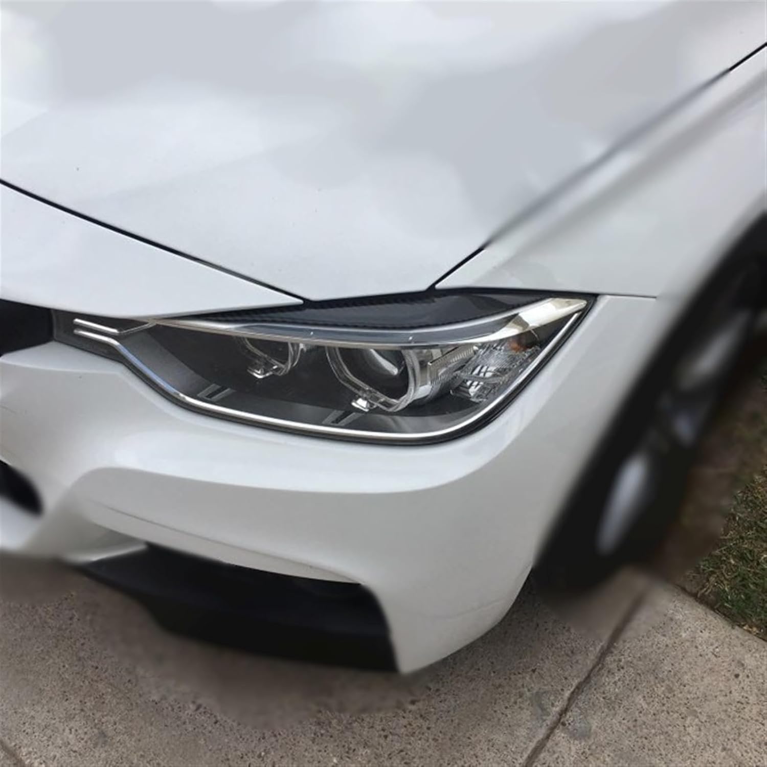 車の眉毛トリム 3シリーズに適合するF30に適合するF35 2013-2017 2014 2015 2016 炭素繊維ヘッドライト眉