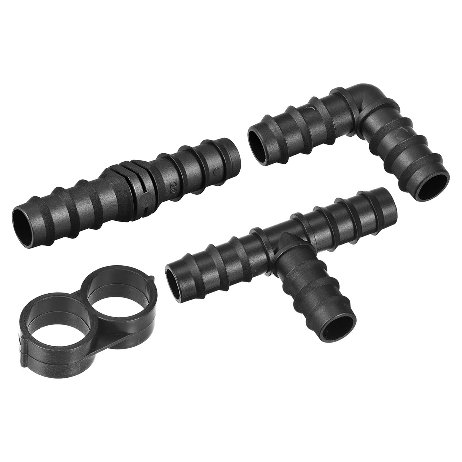 M METERXITY 34 Pack Barb Hose Fittings, 19.5mm Barbed Irrigation Fittings Kits