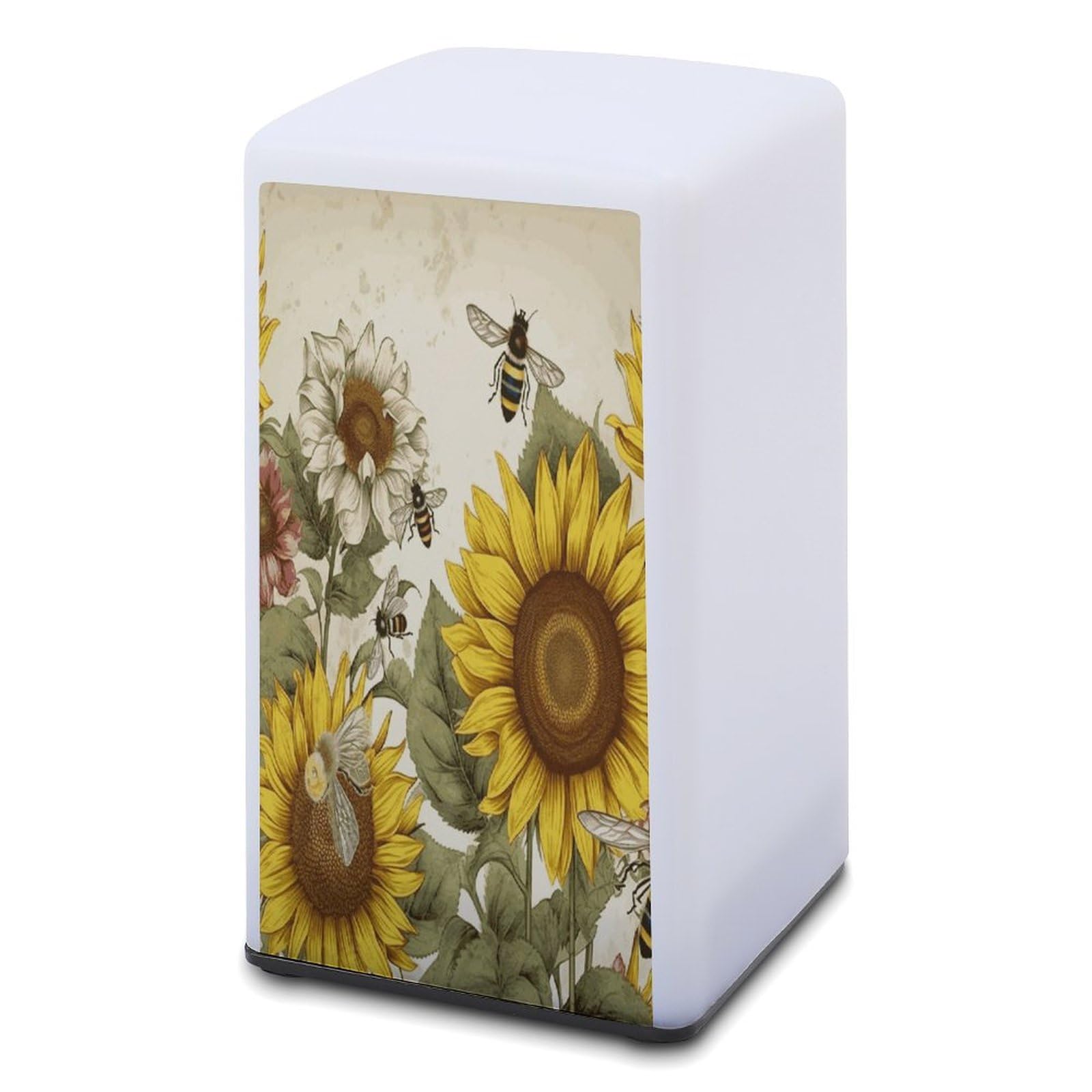 JTREHY Little Bee Sunflower Daisy Rose Flower Table Lamp for Bedroom Minimalist Nightstand Lamp Waterproof Eye-Caring Table Lamp Modern Bedside Table Lamp for Living Room Bedroom Office
