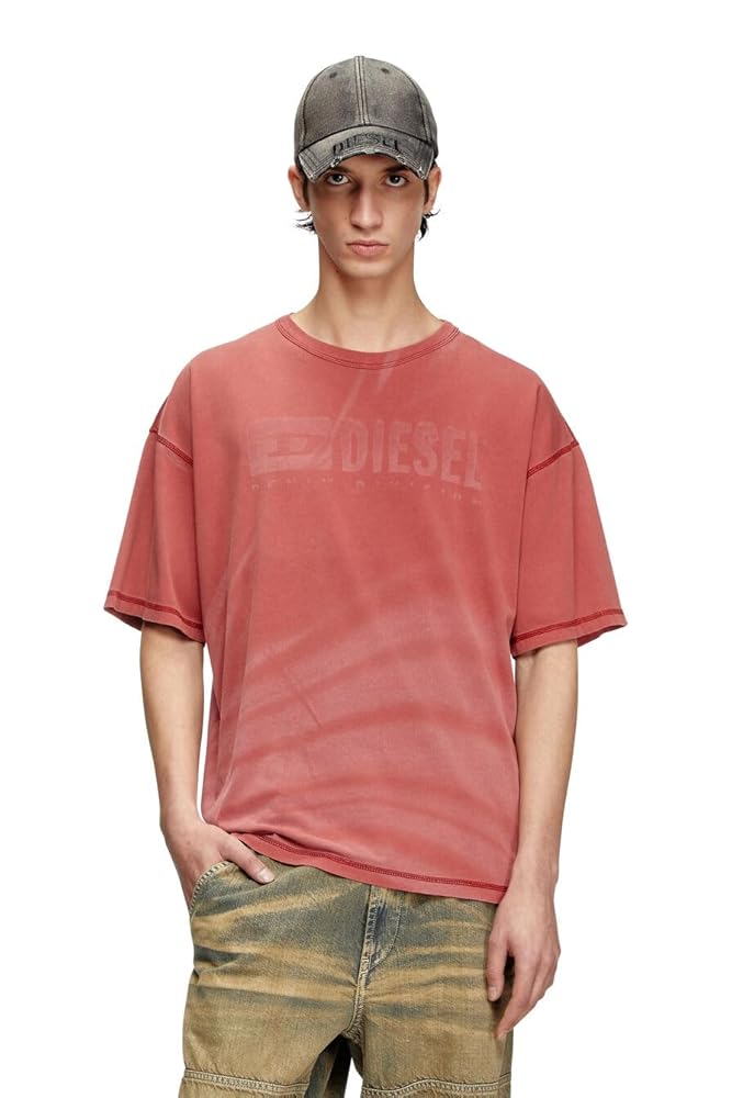diesel tシャツ Diesel T-ADJUST-R13 T-Shirt Laser-faded logo T-shirt