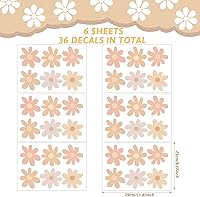 Vista 2 de BBTO - Calcomanía de pared de margaritas, calcomanías de vinilo para pared con flores, calcomanías de margaritas, calcomanías florales para despegar