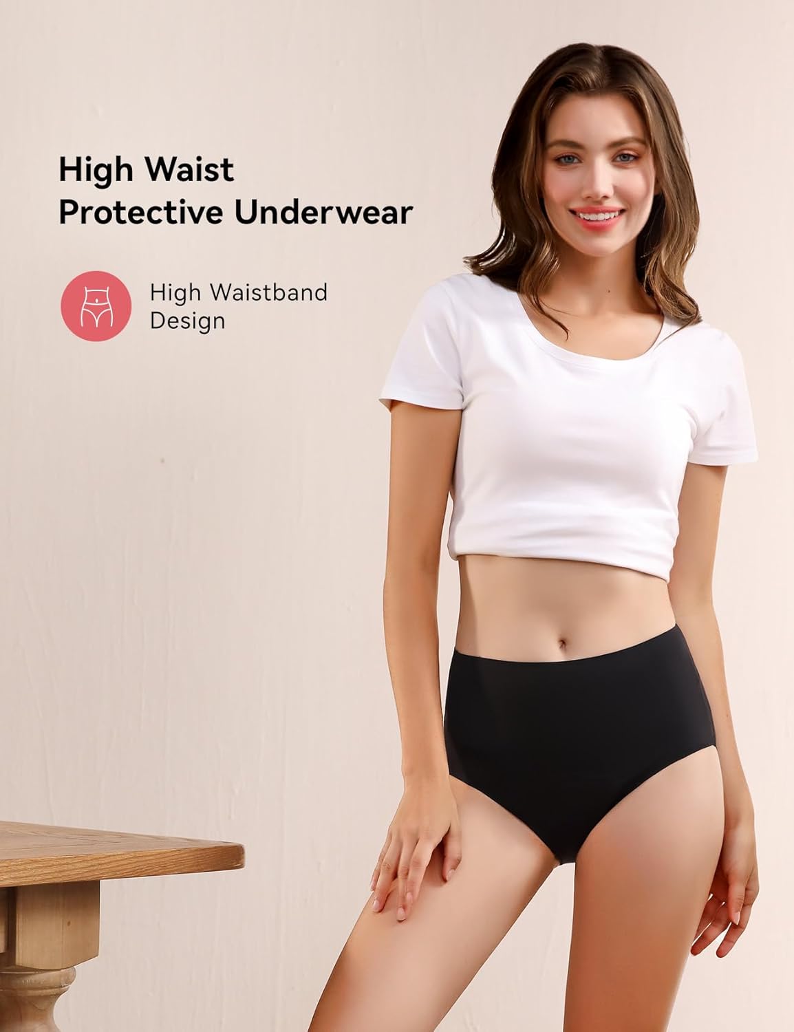 Carer 2 Pack Washable Absorbency Incontinence Underwear for Women, Reusable Leakproof Womens Incontinence Protection Panties Briefs for Bladder Leakage(2 Black, XL) - Image 5