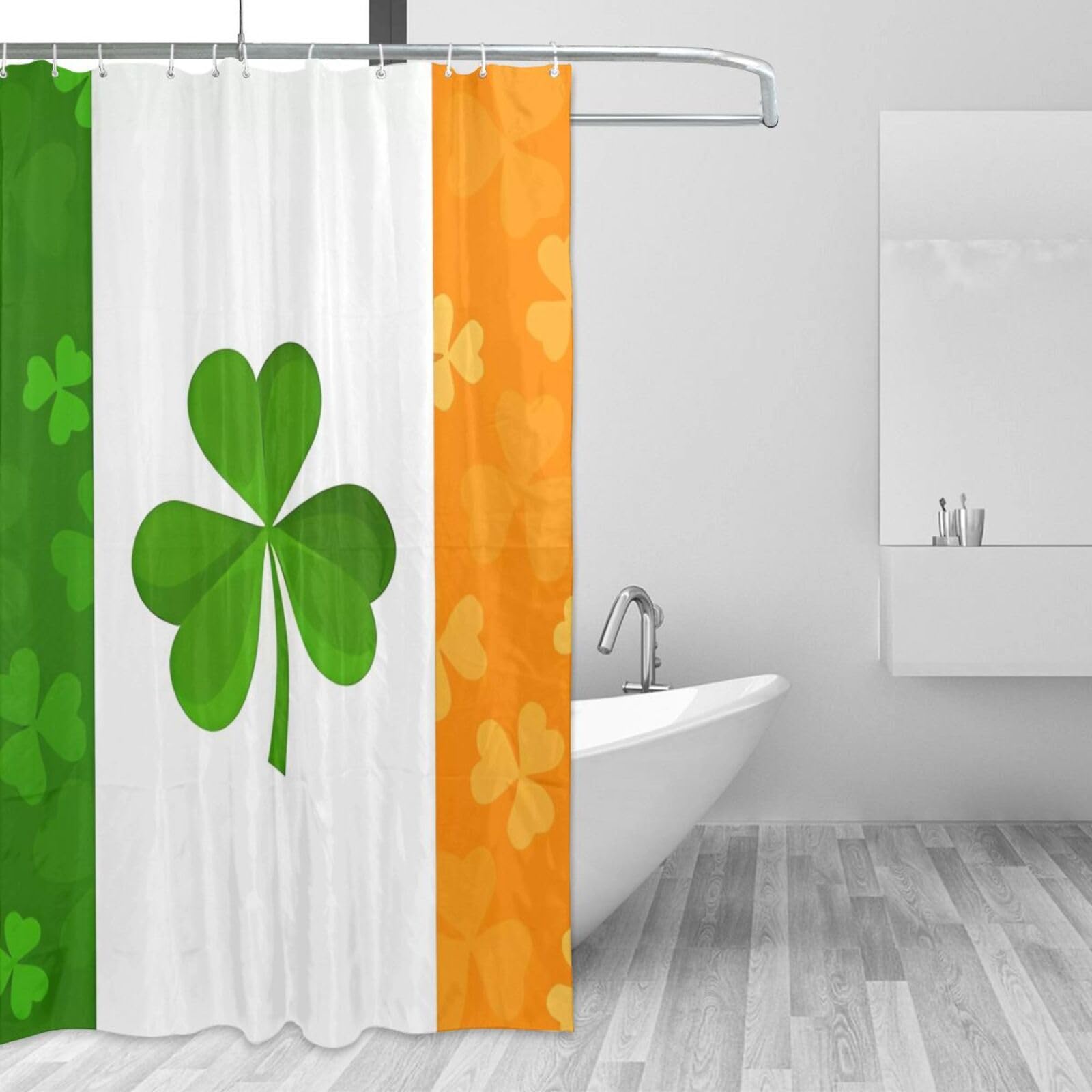 Rideau de douche drapeau irlandais pour décoration de salle de bain