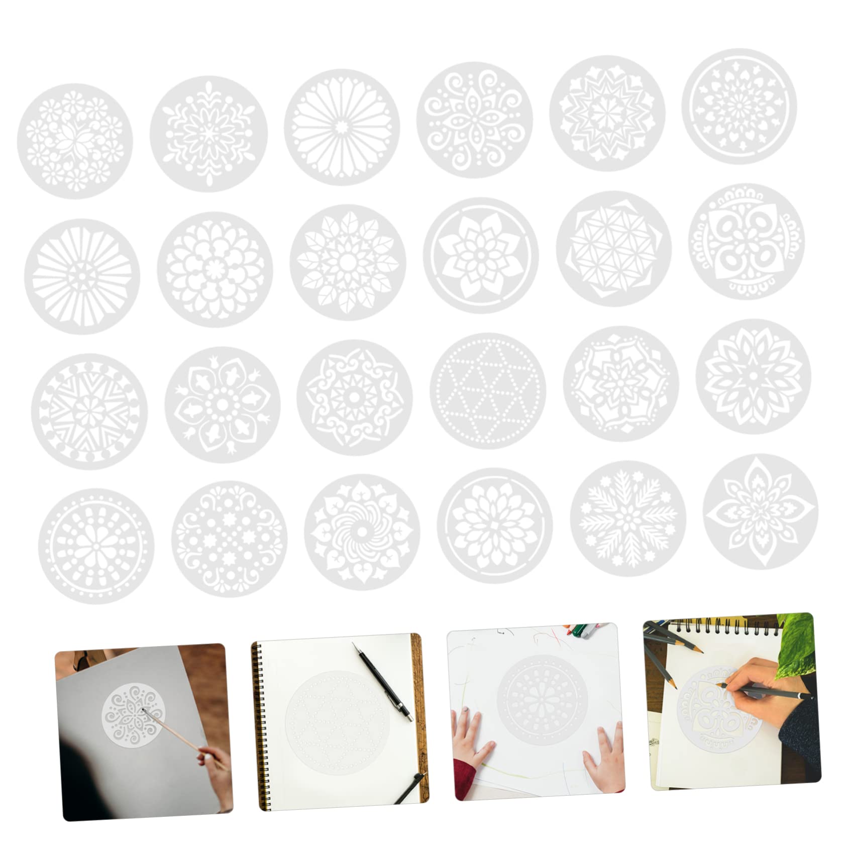 72stücke Teiliges Mandala Schablonen Für -wandkunst Wiederverwendbare Blumen Malvorlagen Für Kreative Projekte Und Heimdekoration
