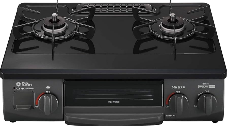 グリル未使用●LPガスコンロ●プロパンガステーブル●左強●1-4572 ガステーブル LP(プロパン)ガス用 KG67BKL 左強火 片面水無し